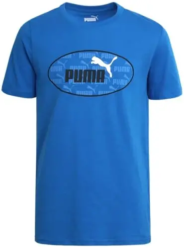 PUMA Boys T-Shirt - Cat Logo T-Shirt for Boys - Athletic Crewneck Short Sleeve Tee (S-XL) - MODAZONE