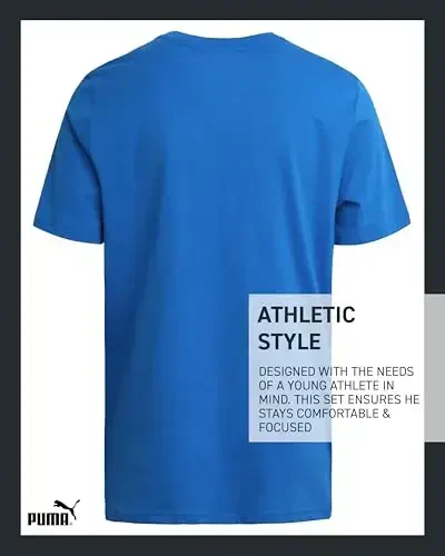 PUMA Boys T-Shirt - Cat Logo T-Shirt for Boys - Athletic Crewneck Short Sleeve Tee (S-XL) - 5