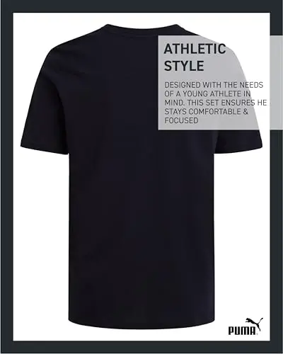 PUMA Boys T-Shirt - Cat Logo T-Shirt for Boys - Athletic Crewneck Short Sleeve Tee (S-XL) - 5