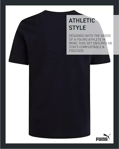 PUMA Boys T-Shirt - Cat Logo T-Shirt for Boys - Athletic Crewneck Short Sleeve Tee (S-XL) - 5