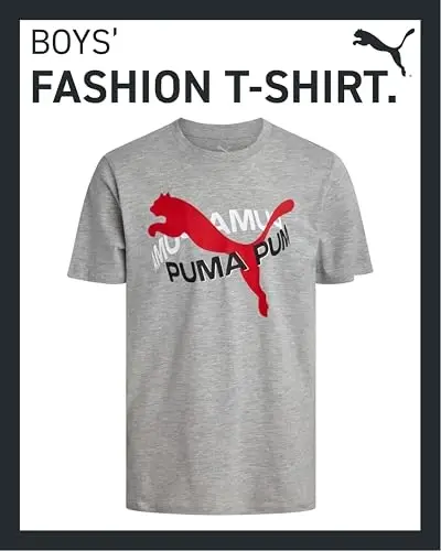 PUMA Boys T-Shirt - Cat Logo T-Shirt for Boys - Athletic Crewneck Short Sleeve Tee (S-XL) - 2