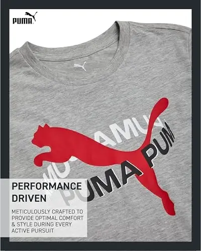 PUMA Boys T-Shirt - Cat Logo T-Shirt for Boys - Athletic Crewneck Short Sleeve Tee (S-XL) - 3