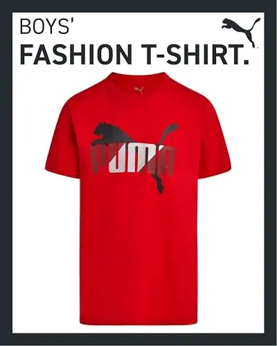 PUMA Boys T-Shirt - Cat Logo T-Shirt for Boys - Athletic Crewneck Short Sleeve Tee (S-XL) - 2