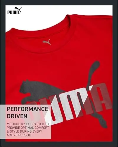 PUMA Boys T-Shirt - Cat Logo T-Shirt for Boys - Athletic Crewneck Short Sleeve Tee (S-XL) - 3