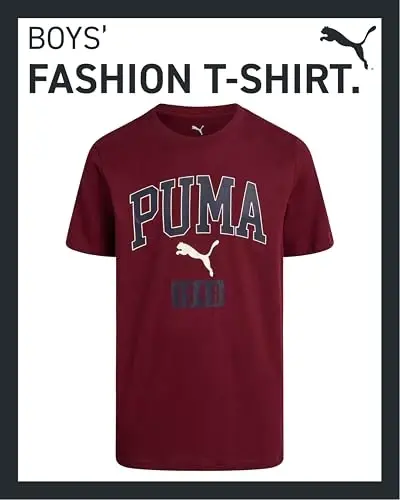 PUMA Boys T-Shirt - Cat Logo T-Shirt for Boys - Athletic Crewneck Short Sleeve Tee (S-XL) - 2