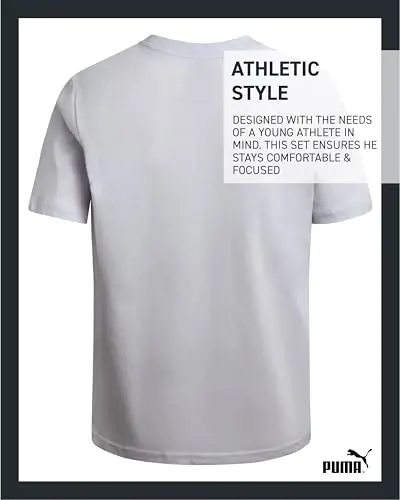PUMA Boys T-Shirt - Cat Logo T-Shirt for Boys - Athletic Crewneck Short Sleeve Tee (S-XL) - 5
