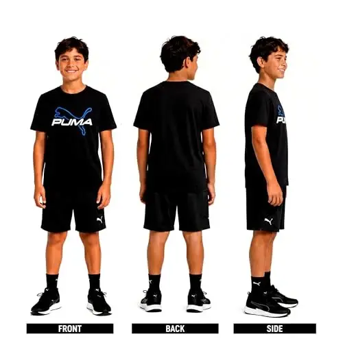 PUMA Boys T-Shirt - Cat Logo T-Shirt for Boys - Athletic Crewneck Short Sleeve Tee (S-XL) 