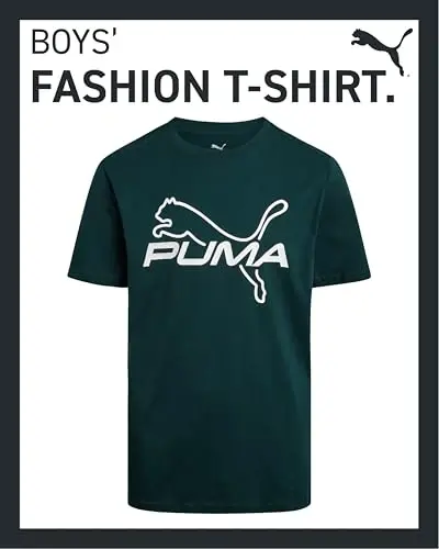 PUMA Boys T-Shirt - Cat Logo T-Shirt for Boys - Athletic Crewneck Short Sleeve Tee (S-XL) - MODAZONE (1)