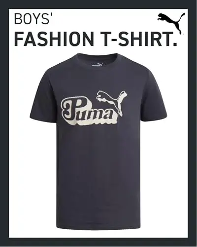 PUMA Erkek Çocuk Tişörtü - Erkek Çocuklar İçin Kedi Logolu Tişört - Atletik Bisiklet Yaka Kısa Kollu Tişört (S-XL), Beden Large, Yeşil/Sarı - 2
