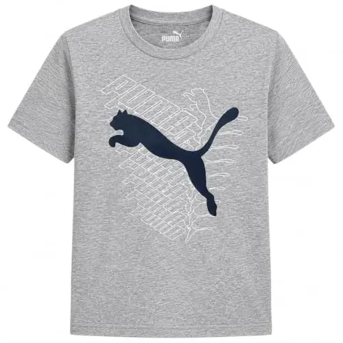 PUMA Boys T-Shirt - Cat Logo T-Shirt for Boys - Athletic Crewneck Short Sleeve Tee (S-XL), Size Large, Green/Yellow 