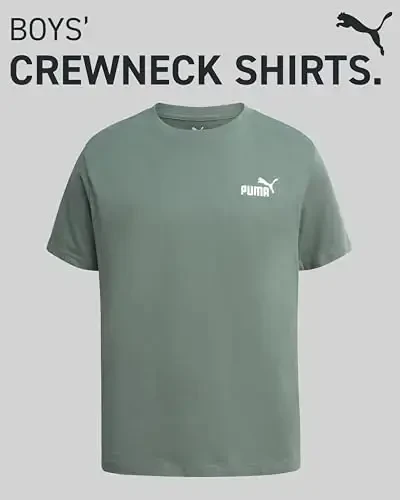 PUMA Boys Shirt - Cotton Crewneck Short Sleeve Active T Shirt for Boys with Logo (Sizes: 8-20) - 2