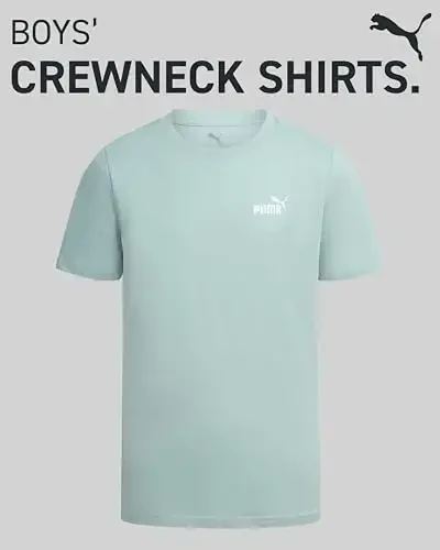 PUMA Boys Shirt - Cotton Crewneck Short Sleeve Active T Shirt for Boys with Logo (Sizes: 8-20) - Modazone (1)