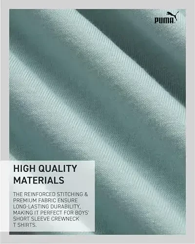 PUMA Boys Shirt - Cotton Crewneck Short Sleeve Active T Shirt for Boys with Logo (Sizes: 8-20) - 4