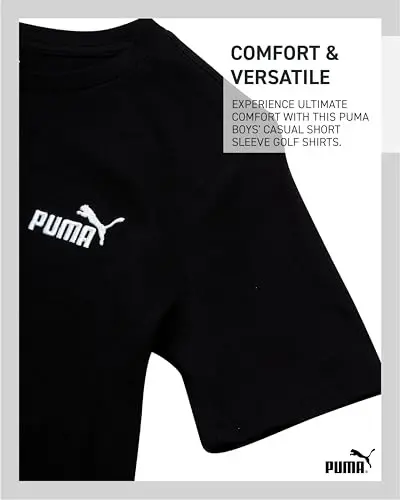 PUMA Boys Shirt - Cotton Crewneck Short Sleeve Active T Shirt for Boys with Logo (Sizes: 8-20) - 5