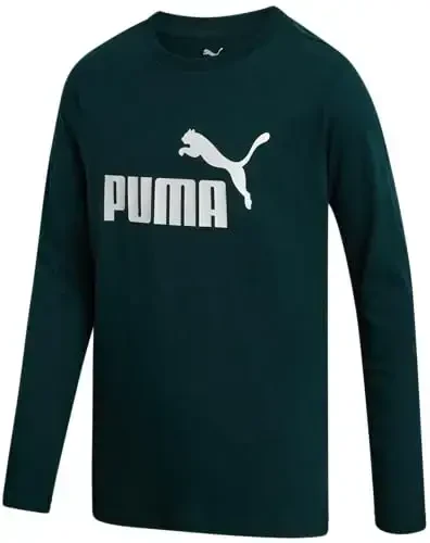 PUMA Boys Long Sleeve Shirts - Breathable Athletic Crewneck Long Sleeve Shirts for Boys - Casual Top Tees (Sizes S-XL) - 3
