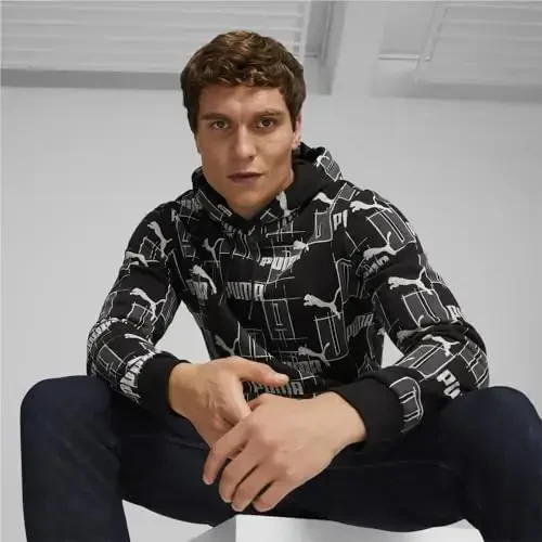 PUMA Men's Essentials Logo Fleece Hoodie (Available in Big & Tall) - 3