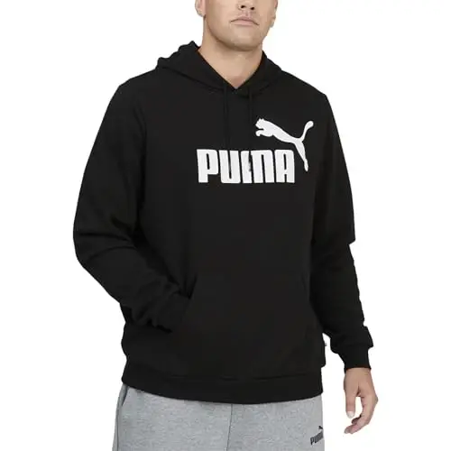 PUMA erkek Essentials Logo Fleece Kapüşonlu Üst (Büyük ve Uzun Boy Seçenekleri Mevcuttur) - PUMA