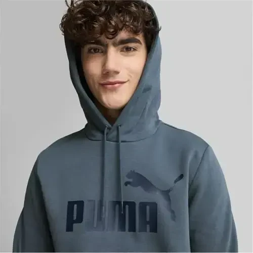 PUMA erkek Essentials Logo Fleece Kapüşonlu Üst (Büyük ve Uzun Boylar Mevcuttur) - 3