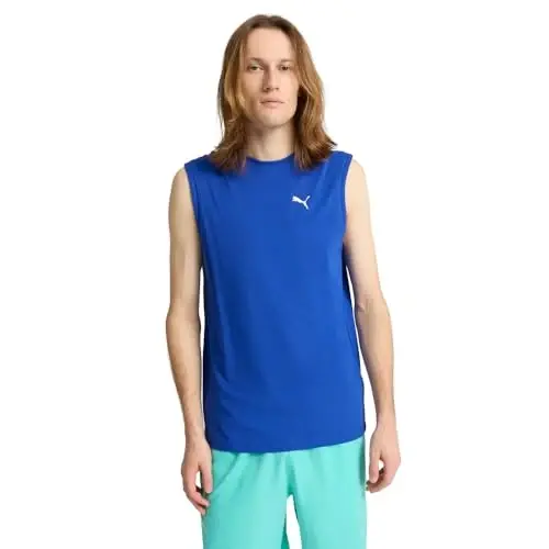 PUMA Mens Essentials Resort Graphic Crew Neck Short Sleeve Casual Tops Casual - Blue - 1