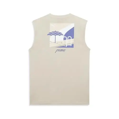 PUMA Mens Essentials Resort Graphic Crew Neck Short Sleeve Casual Tops Casual - Blue - PUMA (1)
