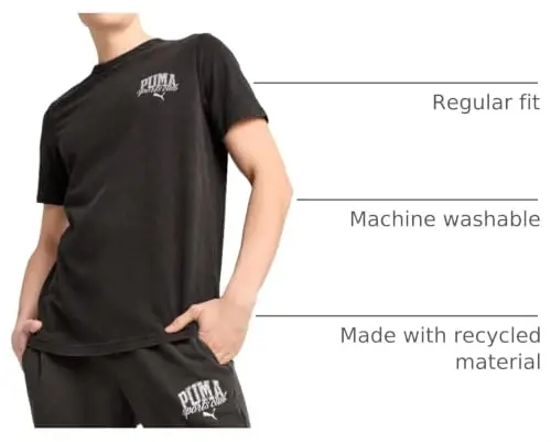 PUMA Mens Village Wear Graphic Crew Neck Short Sleeve Casual Tops Casual 