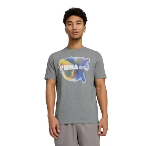 PUMA Mens Village Wear Graphic Crew Neck Short Sleeve Casual Tops Casual 