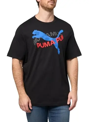PUMA Mens Village Wear Graphic Crew Neck Short Sleeve Casual Tops Casual - 1