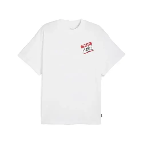 PUMA Mens Village Wear Graphic Crew Neck Short Sleeve Casual Tops Casual 