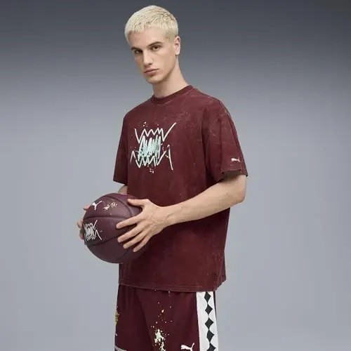 PUMA Mens Village Wear Graphic Crew Neck Short Sleeve Casual Tops Casual - 3