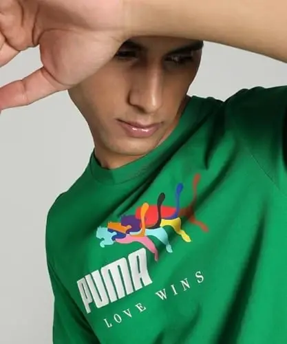 PUMA Mens Village Wear Graphic Crew Neck Short Sleeve Casual Tops Casual - 4