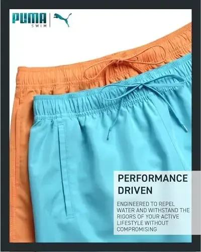 PUMA Men's Bathing Suit - 2 Pack Quick Dry Swimsuit Trunks with Mesh Compression Liner - 8