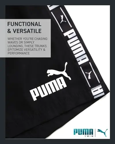 PUMA Men's Bathing Suit - 2 Pack Quick Dry Swimsuit Trunks with Mesh Compression Liner - 8