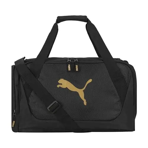 PUMA unisex-adult Form Factor Duffel with Adjustable Strap, Padded Bottom & Zip Pockets 