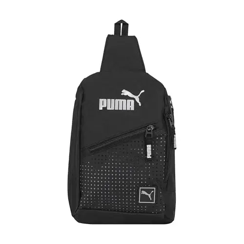 PUMA EVERCAT SIDEWALL SLING BACKPACK,Black/Silver,One Size 