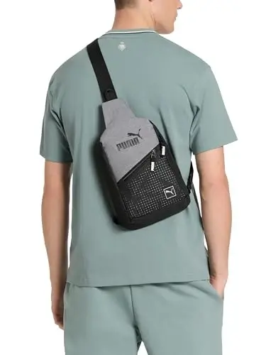 PUMA EVERCAT SIDEWALL SLING BACKPACK,Black/Silver,One Size - 6