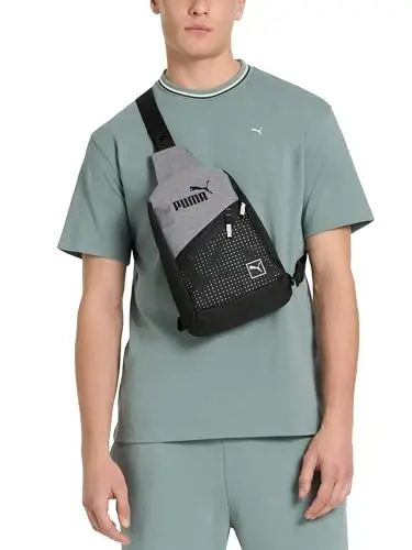 PUMA EVERCAT SIDEWALL SLING BACKPACK,Black/Silver,One Size - 5