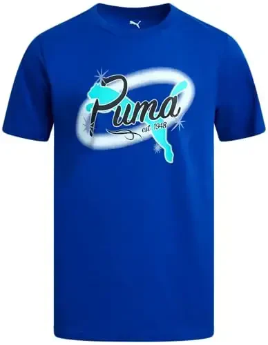 PUMA Футболка для мальчиков - Футболка с логотипом кошки для мальчиков - Спортивная футболка с круглым вырезом и короткими рукавами (S-XL) - MODAZONE