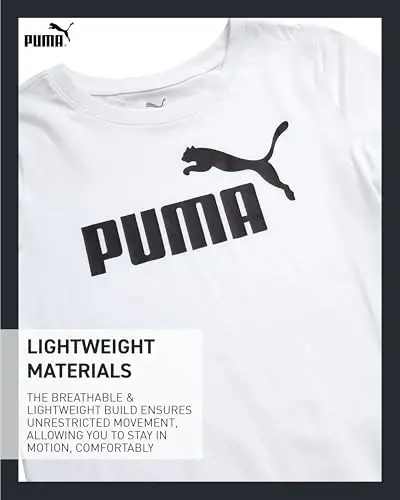 PUMA Girls 2 Pack T-Shirts Core Logo Short Sleeve Tee Shirts (Sizes S-XL) | Soft Breathable Cotton Blend, Comfortable Casual Fit, Great for School, Play & Everyday Athletic Wear - 5