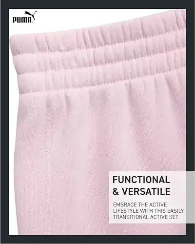 PUMA Girls Athletic Shorts Set - 2 Piece Active Performance TShirt and Gym Bike Kids Shorts Girls Activewear Set (7-14) - 5