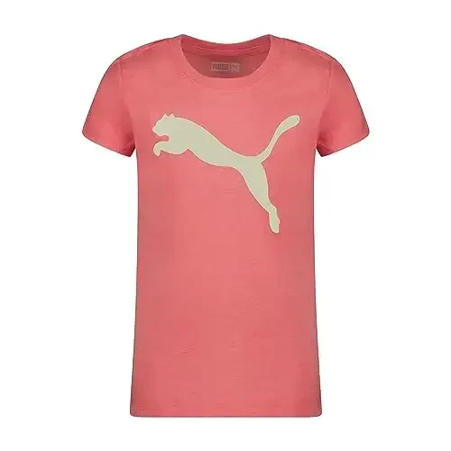 PUMA Girls' Core Logo Qisqa yengli futbolka, Crewneck, Yumshoq va engil - MODAZONE