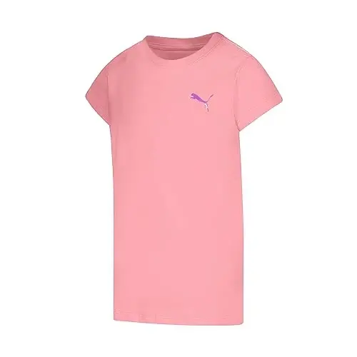 PUMA Girls' Core Logo Short Sleeve T-Shirt, Crewneck, Soft and Lightweight - 3