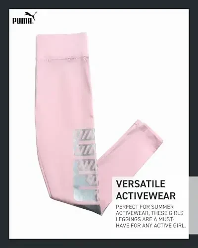 PUMA Girls' Leggings - Comfort Stretch Athletic Legging Shim - Active Yoga Shim Qizlar uchun – Flare yoki Asosiy Legginglar (S-XL) - 3