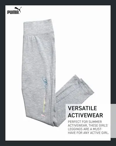 PUMA Girls' Leggings - Qulay Stretch Atletik Legging Shimlar - Qizlar uchun Faol Yoga Shimlar – Flare yoki Oddiy Legginglar (S-XL) - 3