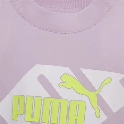 PUMA girls Short Sleeve T-shirt, Fashion Prints & Colors, Soft and Comfortable - 4