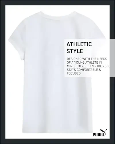 PUMA Girls T-Shirt - Core Logo T-Shirt for Girls - Basic Athletic Crewneck Short Sleeve Tee (7-16) - 5
