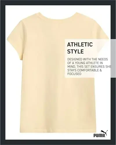 PUMA Girls T-Shirt - Core Logo T-Shirt for Girls - Basic Athletic Crewneck Short Sleeve Tee (7-16) - 5