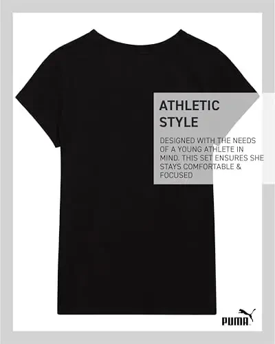 PUMA Girls T-Shirt - Core Logo T-Shirt for Girls - Basic Athletic Crewneck Short Sleeve Tee (7-16) - 5