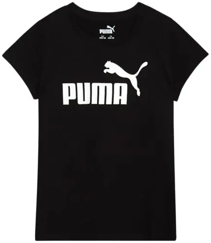 PUMA Girls T-Shirt - Core Logo T-Shirt for Girls - Basic Athletic Crewneck Short Sleeve Tee (7-16) 