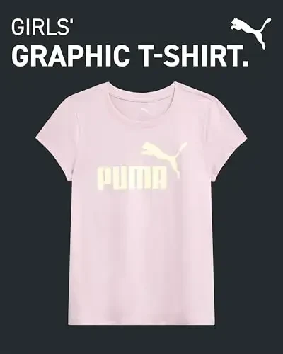PUMA Girls T-Shirt - Core Logo T-Shirt for Girls - Basic Athletic Crewneck Short Sleeve Tee (7-16) - 2