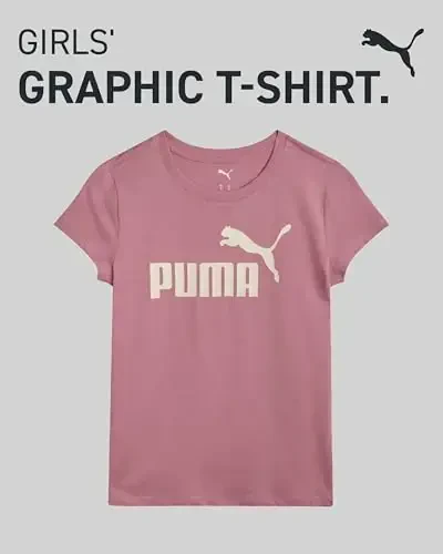 PUMA Girls T-Shirt - Core Logo T-Shirt for Girls - Basic Athletic Crewneck Short Sleeve Tee (7-16) - 3